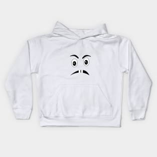 Black and white angry face Kids Hoodie